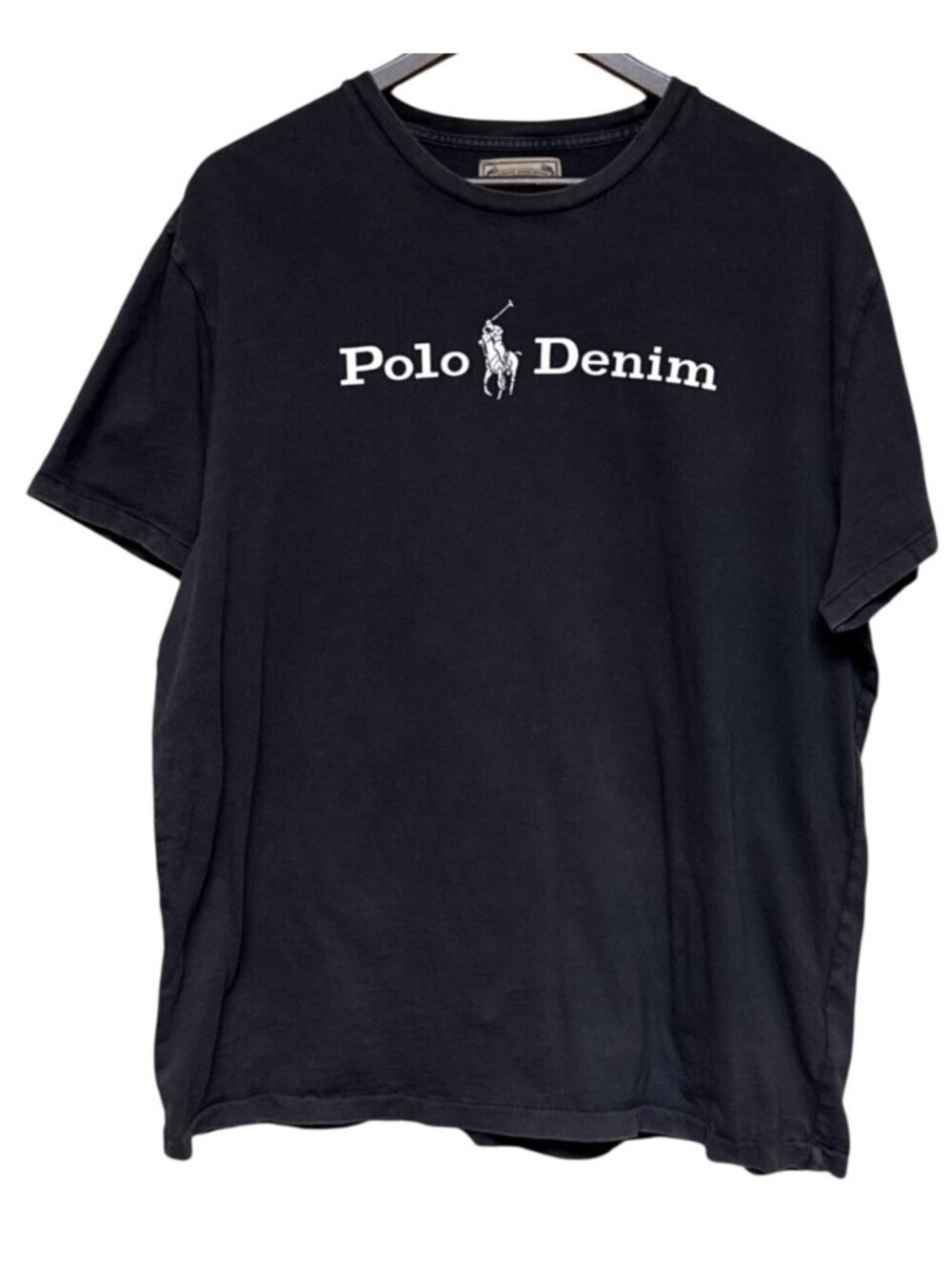 Polo Ralph Lauren Denim Men's Tee T-Shirt Slub Logo Classic Fit Large Black